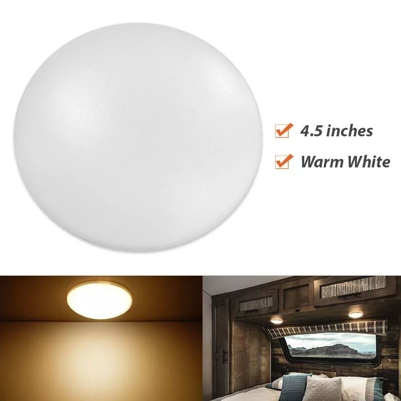 12V DC 4.5inch LED Ceiling Dome Lights Warm White Lighting Image 1