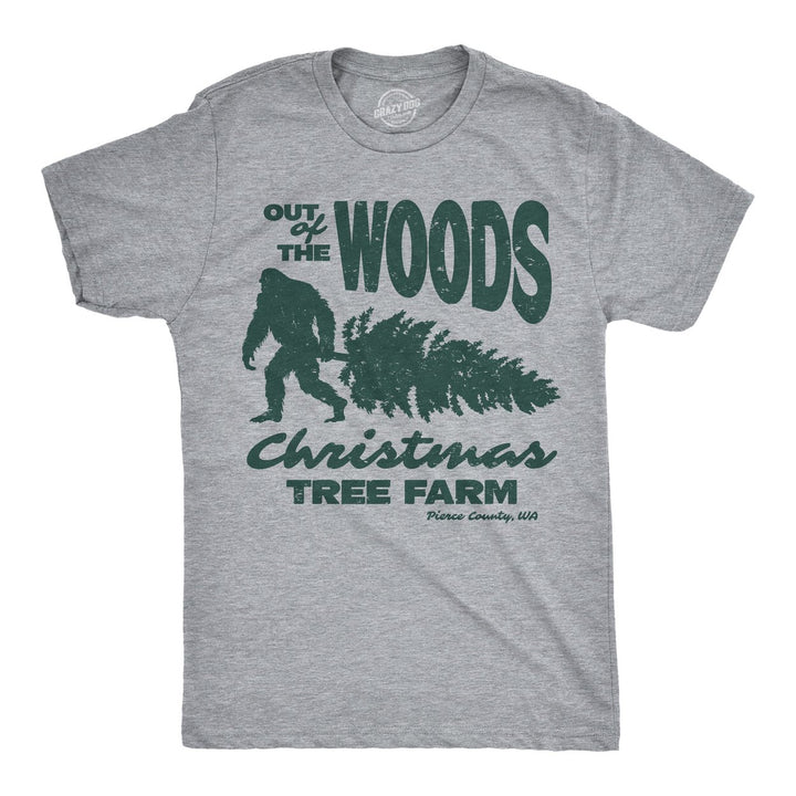 Mens Funny T Shirts Out Of The Woods Christmas Tree Farm Sarcastic Xmas Graphic Tee For Men Image 1