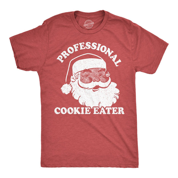 Mens Funny T Shirts Professional Cookie Eater Sarcastic Christmas Graphic Santa Tee For Men Image 1