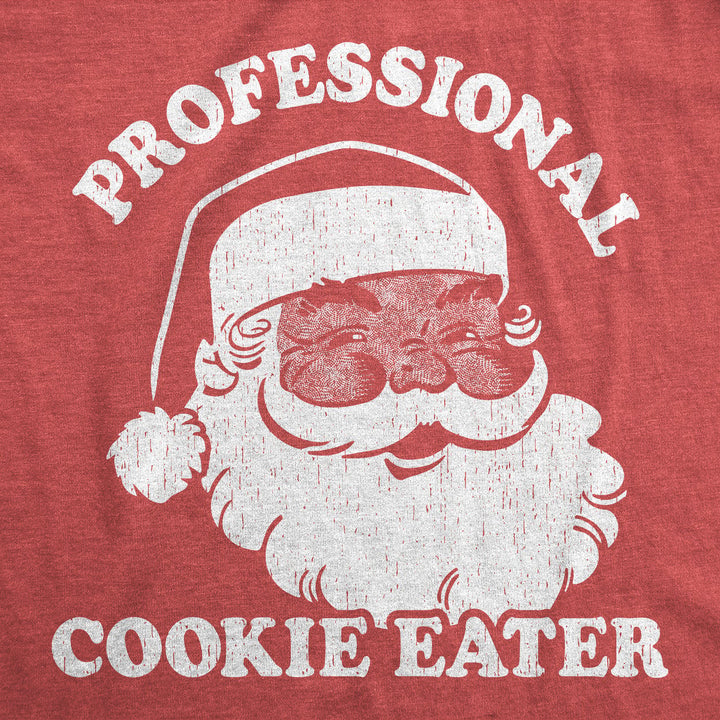 Mens Funny T Shirts Professional Cookie Eater Sarcastic Christmas Graphic Santa Tee For Men Image 2