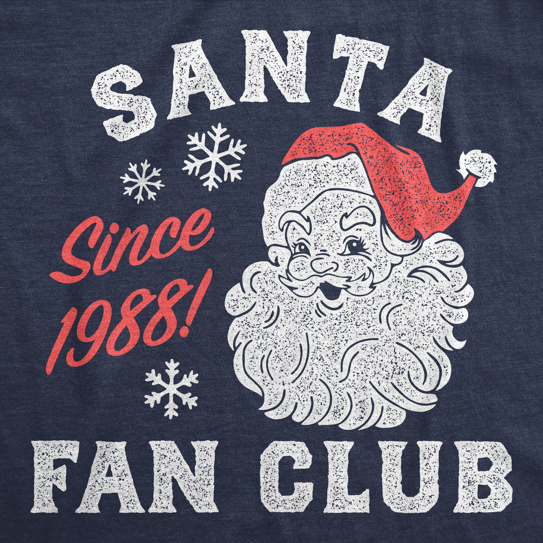 Womens Funny T Shirts Santa Fan Club Sarcastic Christmas Graphic Novelty Tee For Ladies Image 2