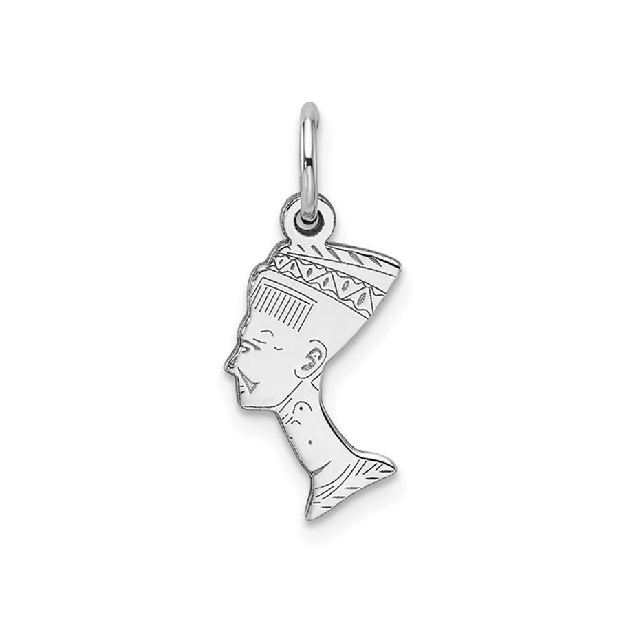 10K White Gold Egyptian Nefertiti Charm Pendant (NO CHAIN) Image 1