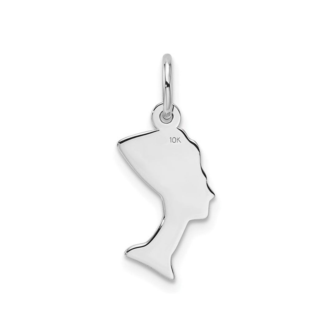 10K White Gold Egyptian Nefertiti Charm Pendant (NO CHAIN) Image 3