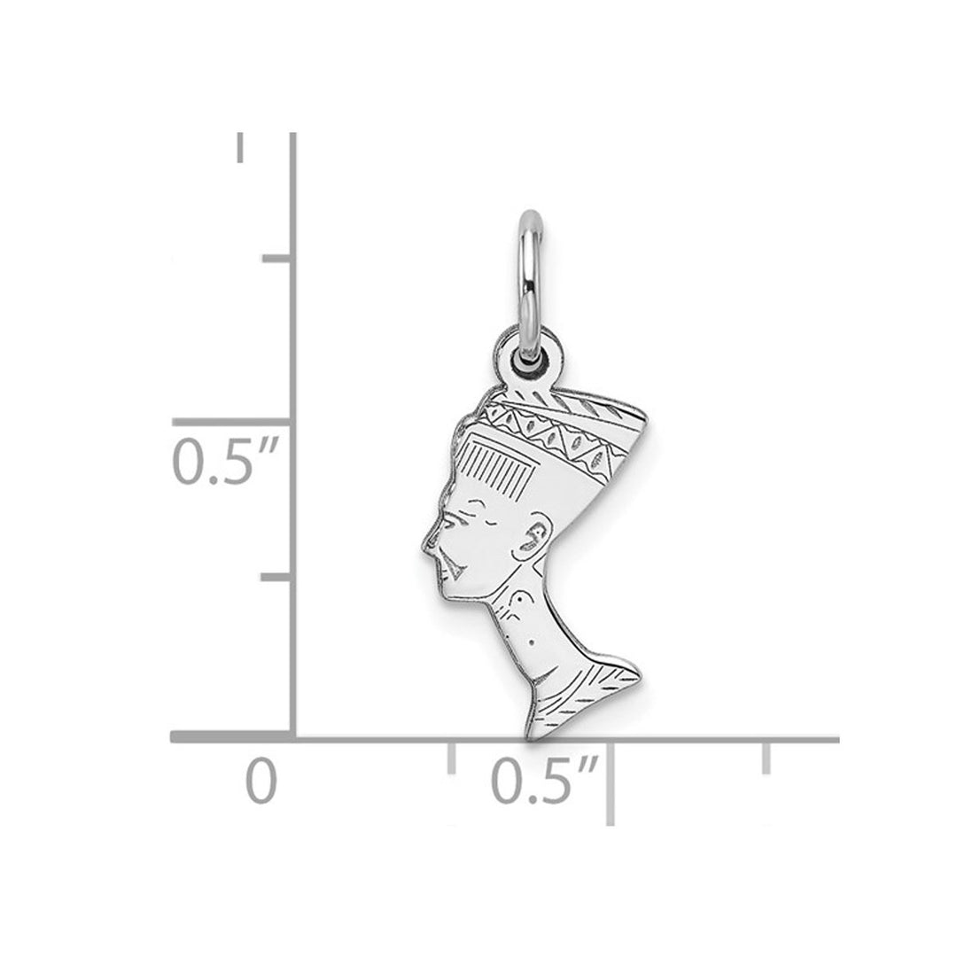 10K White Gold Egyptian Nefertiti Charm Pendant (NO CHAIN) Image 4