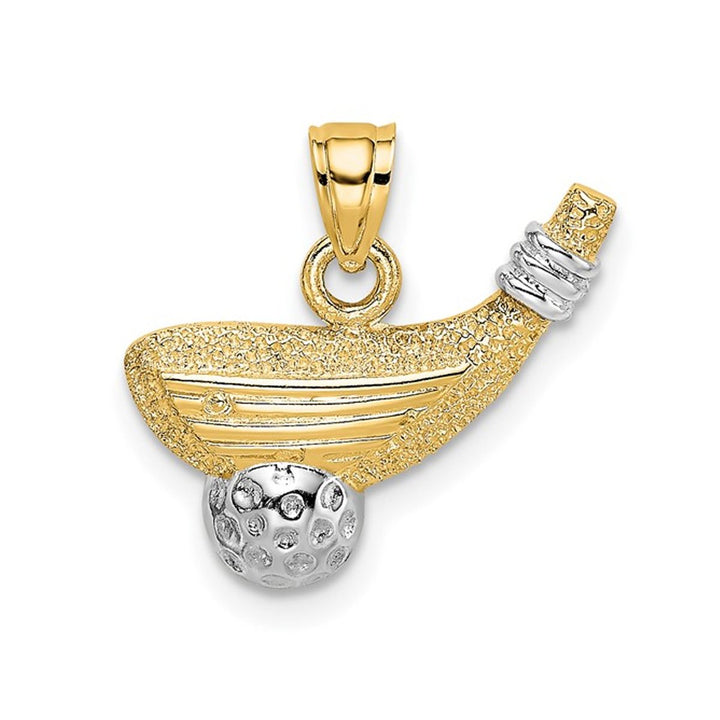 10K Yellow Gold Golf Club and Ball Charm Pendant (NO CHAIN) Image 1