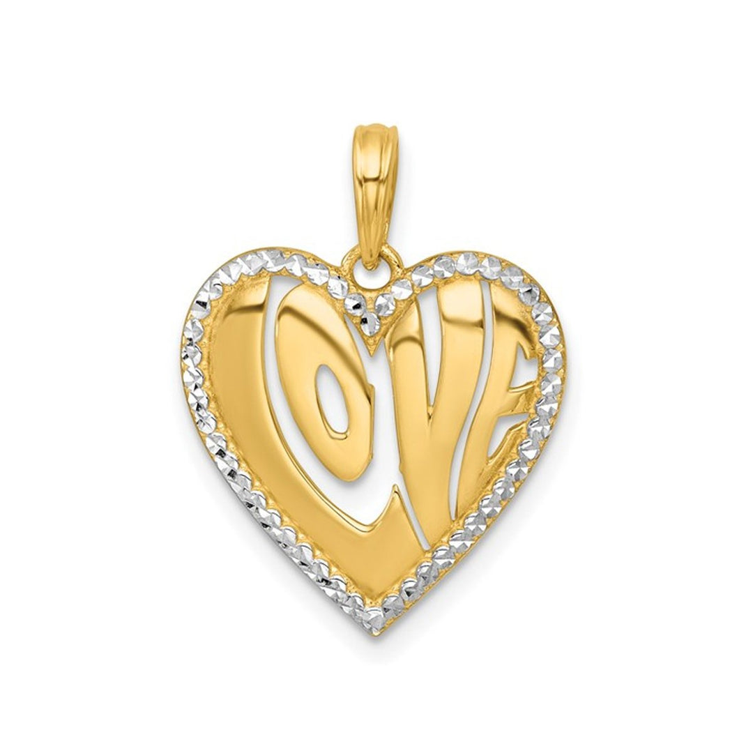 14K Yellow Gold - LOVE - Heart Charm Pendant (NO CHAIN) Image 1