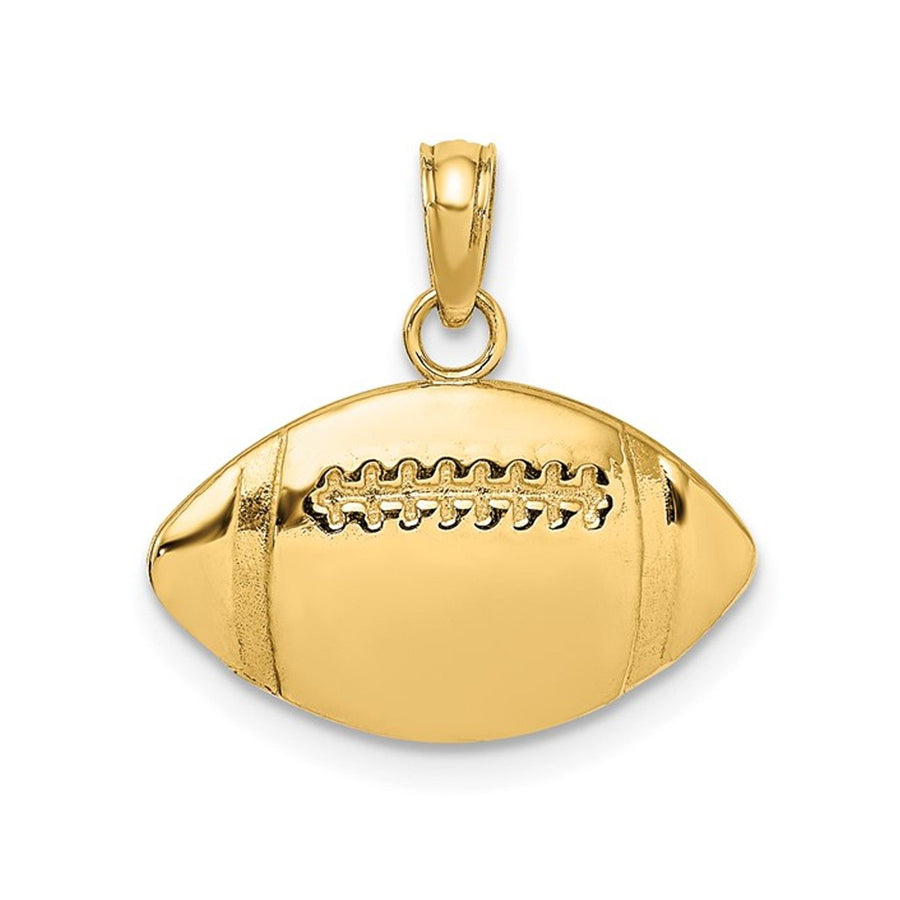 10K Yellow Gold Classic Football Charm Pendant (NO Chain) Image 1