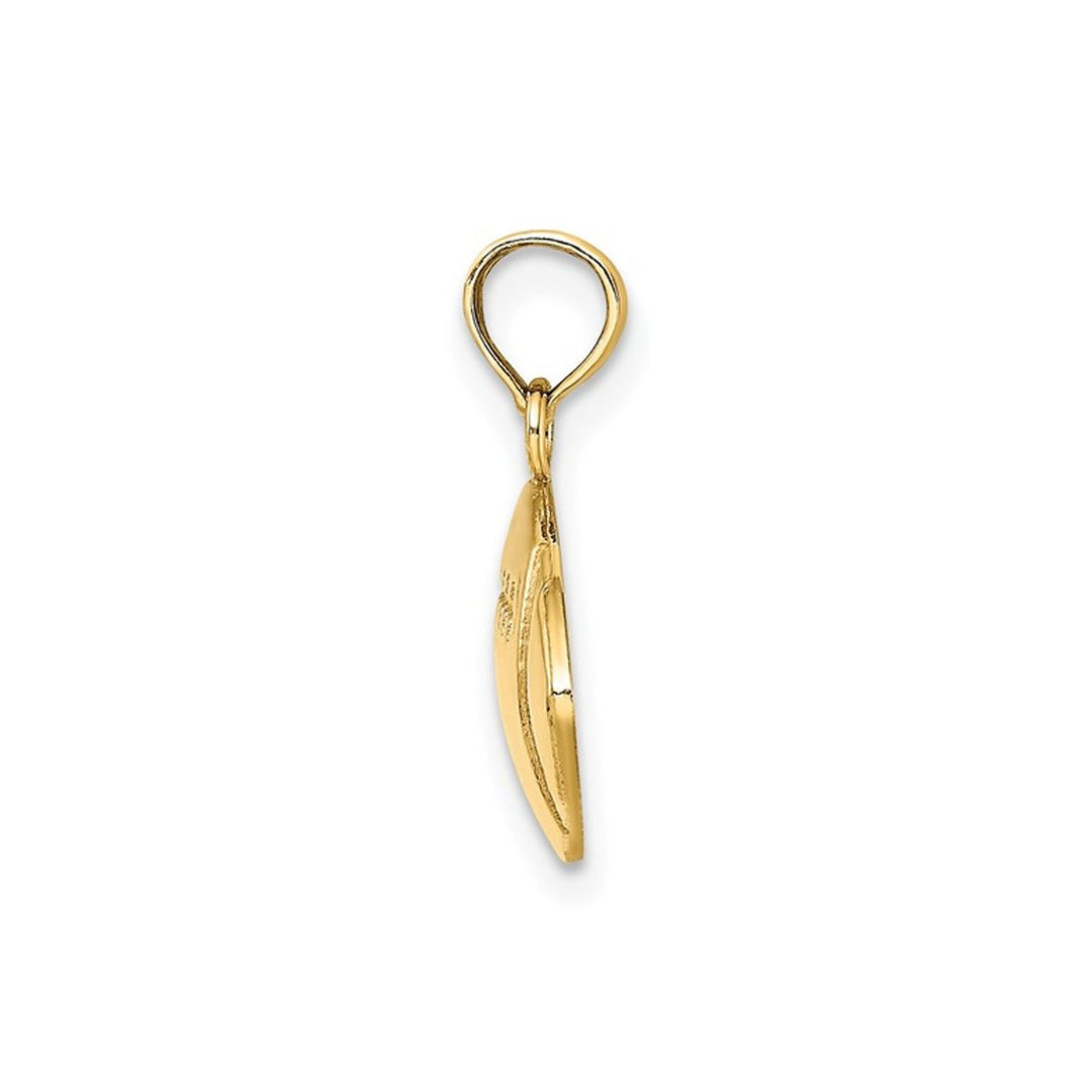 10K Yellow Gold Classic Football Charm Pendant (NO Chain) Image 3