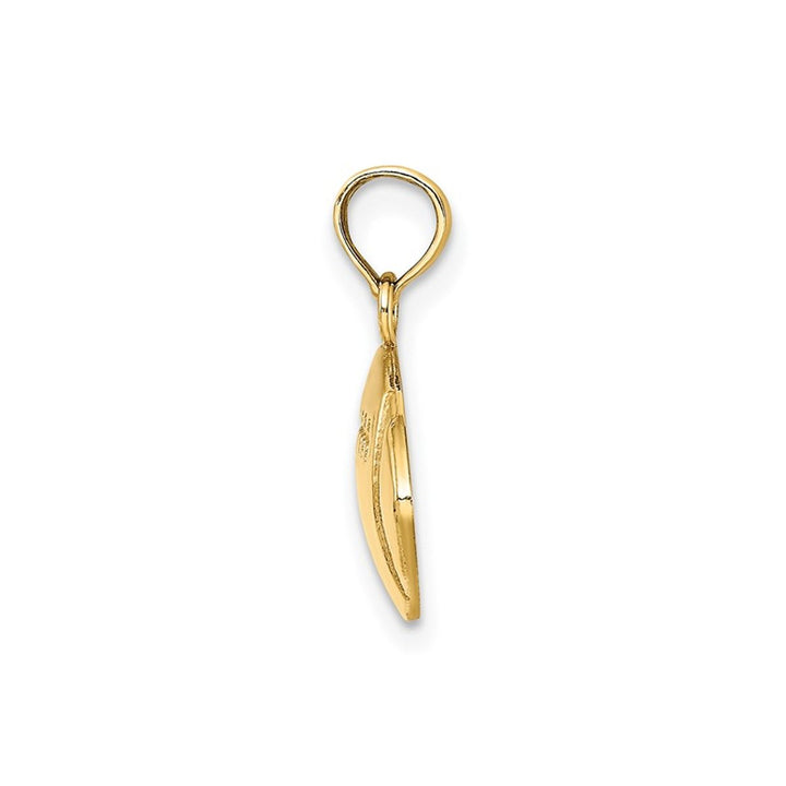 10K Yellow Gold Classic Football Charm Pendant (NO Chain) Image 3