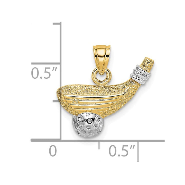 10K Yellow Gold Golf Club and Ball Charm Pendant (NO CHAIN) Image 3