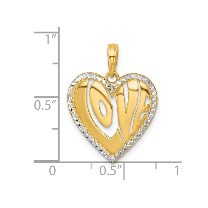 14K Yellow Gold - LOVE - Heart Charm Pendant (NO CHAIN) Image 4