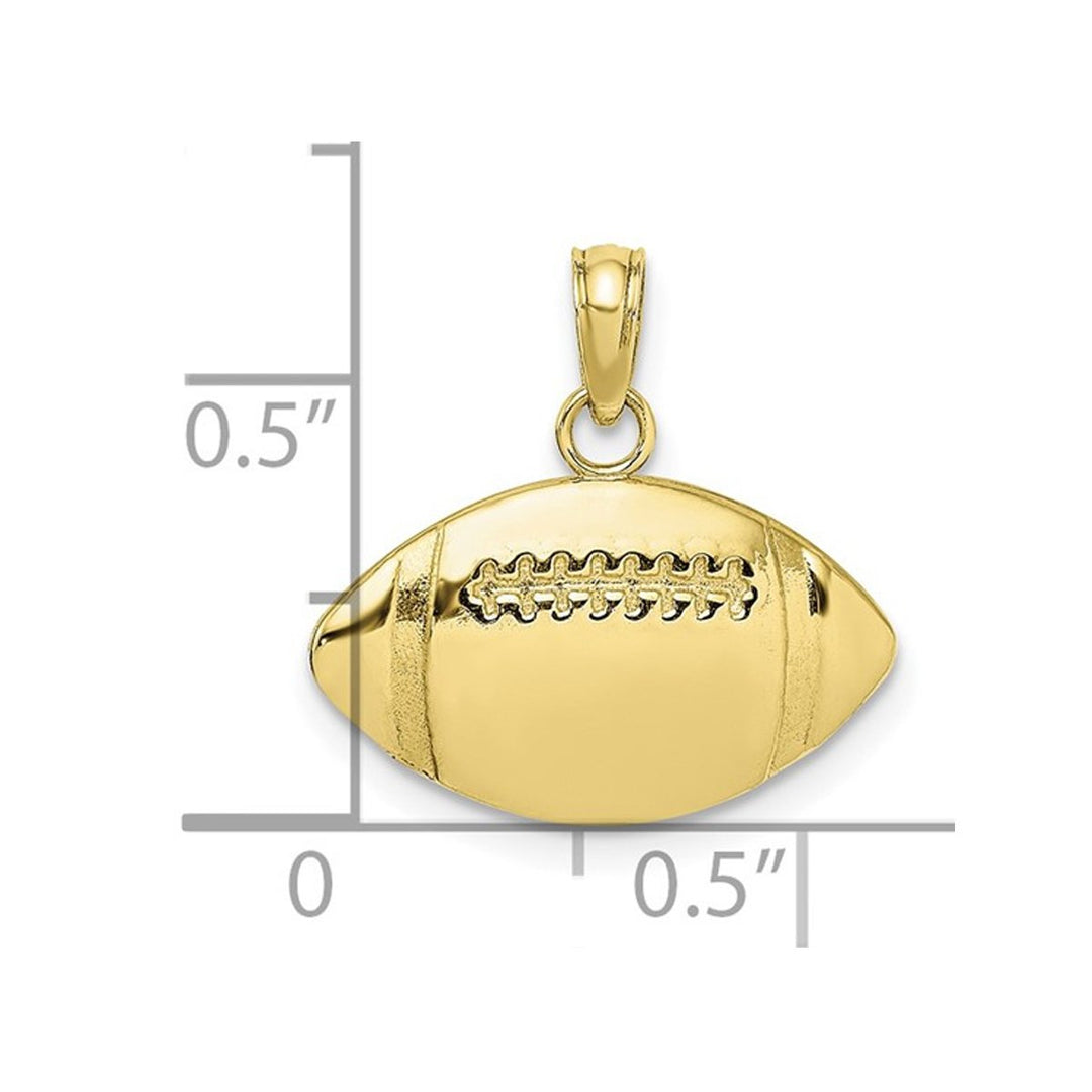 10K Yellow Gold Classic Football Charm Pendant (NO Chain) Image 4