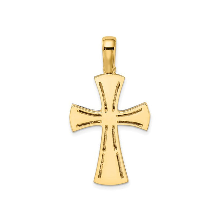 14K Yellow and White Gold Polished Cross Pendant (NO CHAIN) Image 4