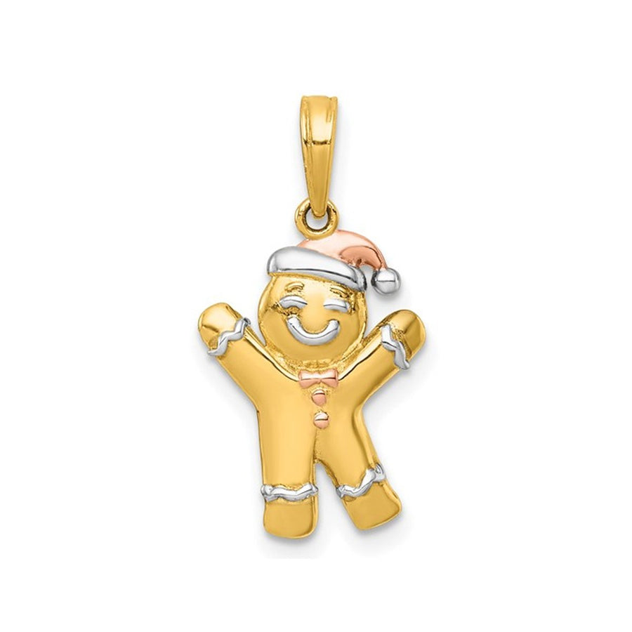 14K Yellow Gold Gingerbread Man Charm Pendant (NO CHAIN) Image 1