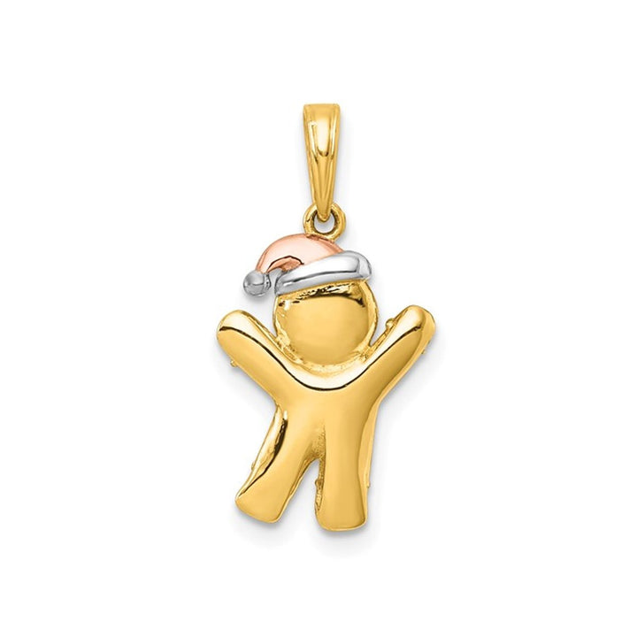 14K Yellow Gold Gingerbread Man Charm Pendant (NO CHAIN) Image 4