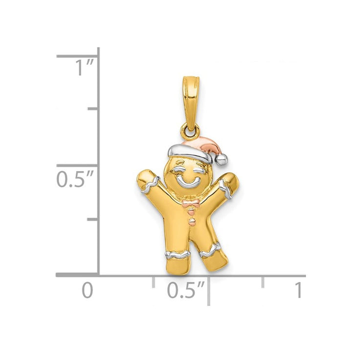 14K Yellow Gold Gingerbread Man Charm Pendant (NO CHAIN) Image 4