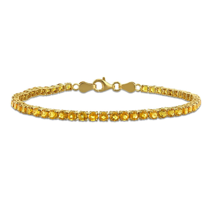 4.08 Carat (ctw) Madeira Citrine Tennis Bracelet in Yellow Sterling Silver Image 1