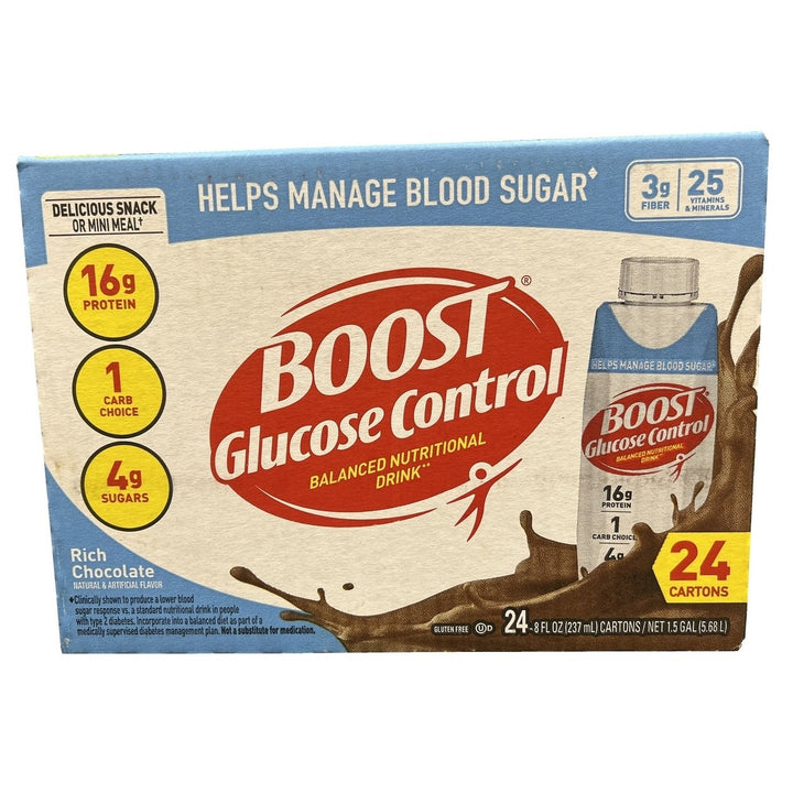 Boost Glucose Control Nutritional Drink Rich Chocolate 8 Fluid Ounce (24 Pack) Image 1