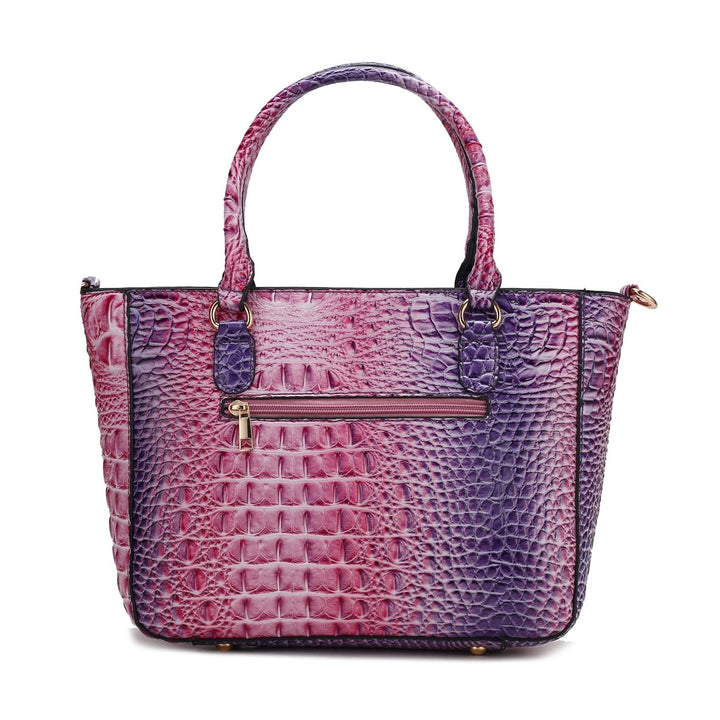 MKFCollection Bonnie Gradient Croc Shoulder Bag and Set - Vegan Leather Designer Image 3