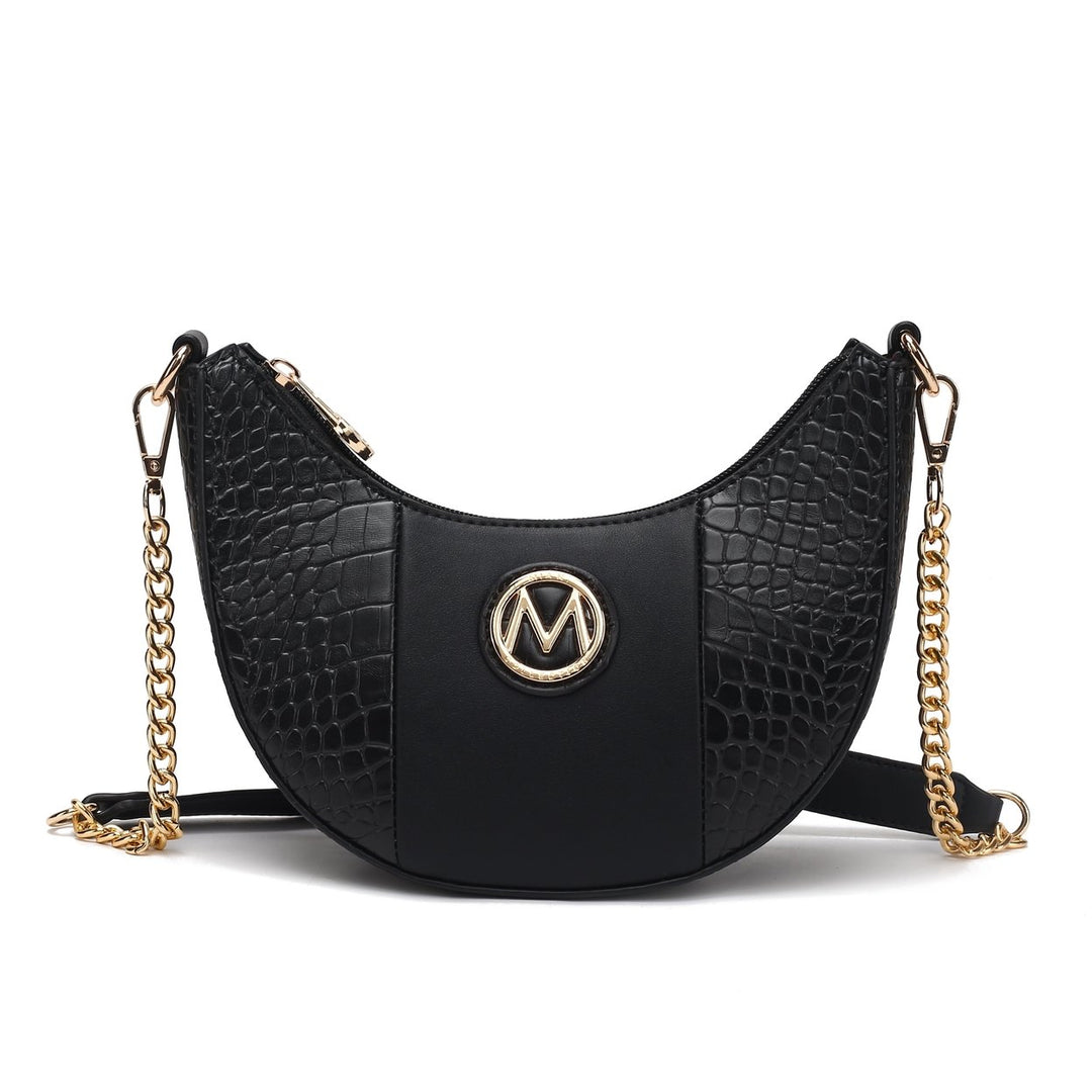 MKFCollection Amira Embossed Crossbody Bag - Vegan Leather Designer Handbag Image 1