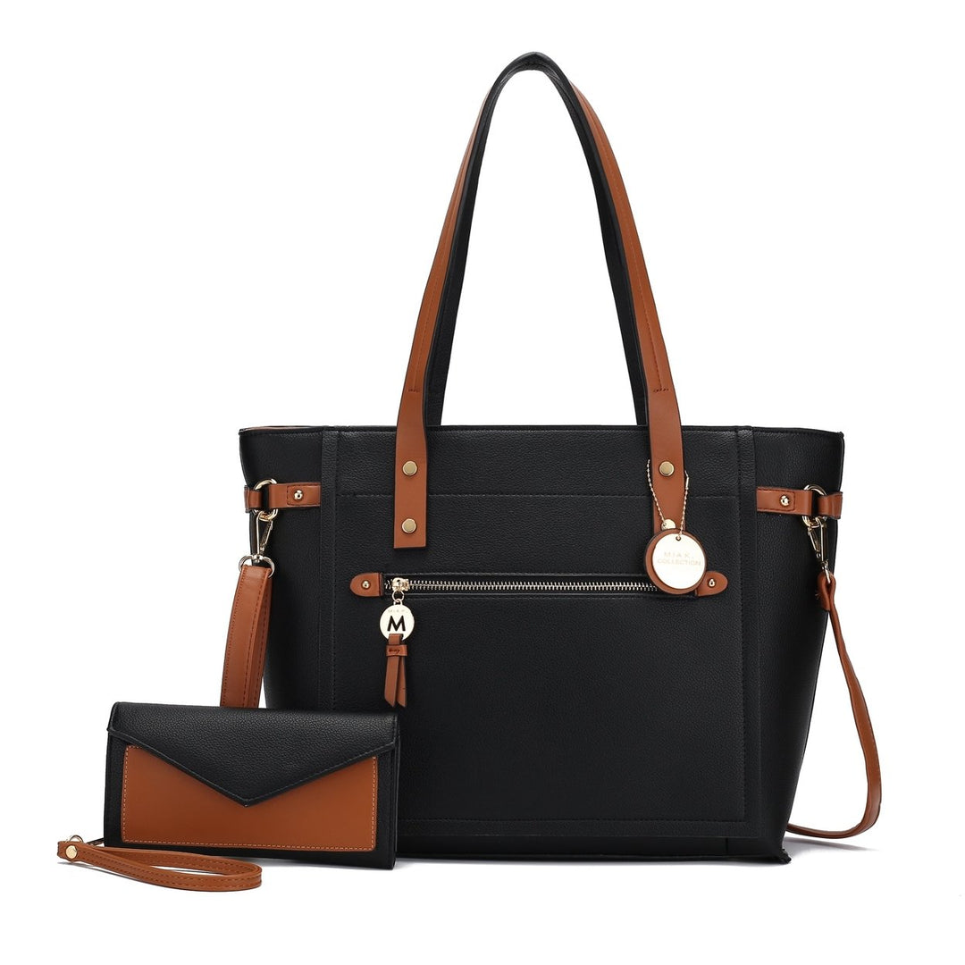 MKFCollection Andry Tote Bag - Vegan Leather Designer Handbag Image 3