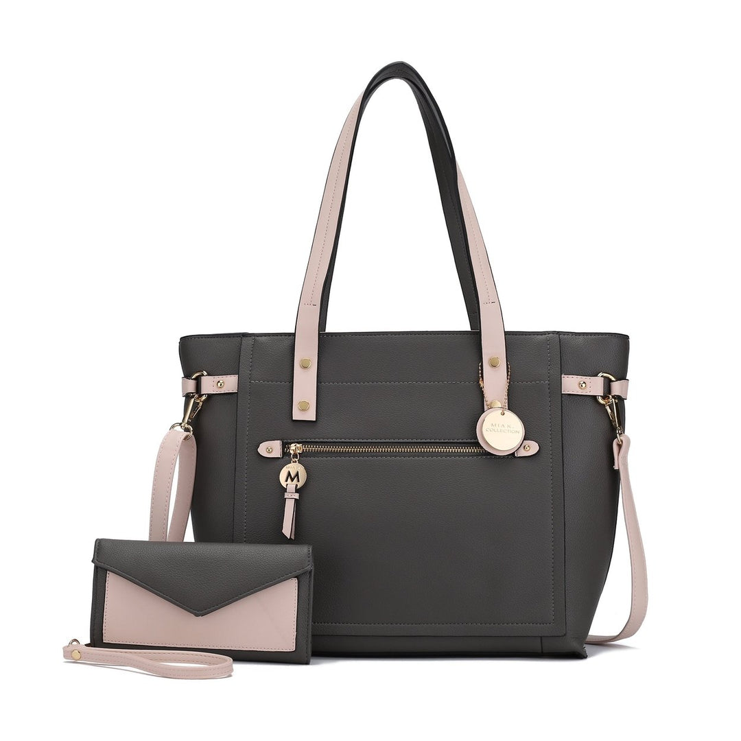 MKFCollection Andry Tote Bag - Vegan Leather Designer Handbag Image 4