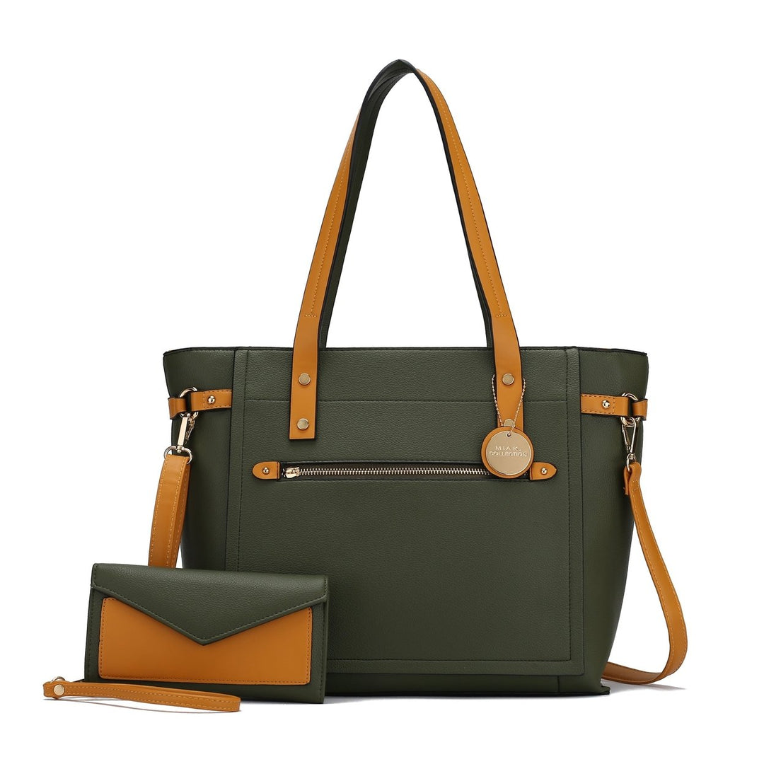 MKFCollection Andry Tote Bag - Vegan Leather Designer Handbag Image 9