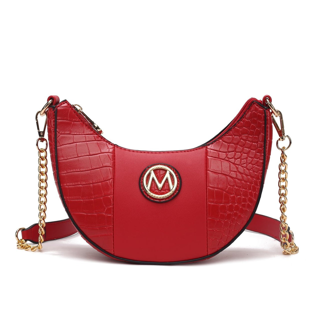 MKFCollection Amira Embossed Crossbody Bag - Vegan Leather Designer Handbag Image 11