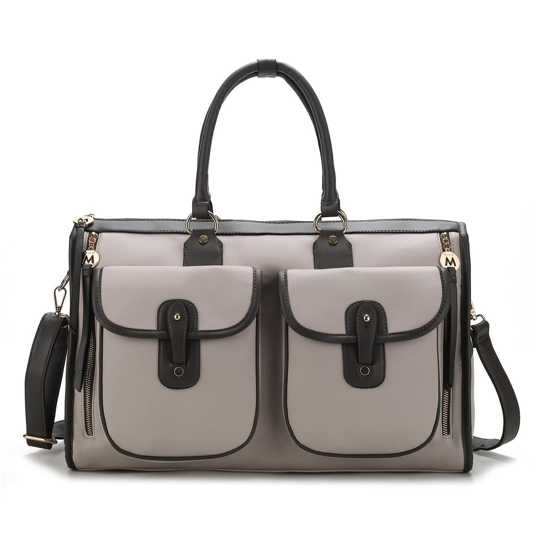 MKFCollection Genevieve Weekender Bag - Vegan Leather Designer Handbag Image 7