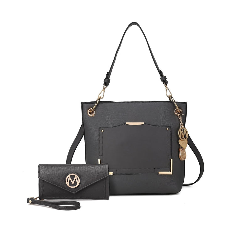 MKFCollection Grace Shoulder Bag and Set - Vegan Leather Designer Handbag Image 6