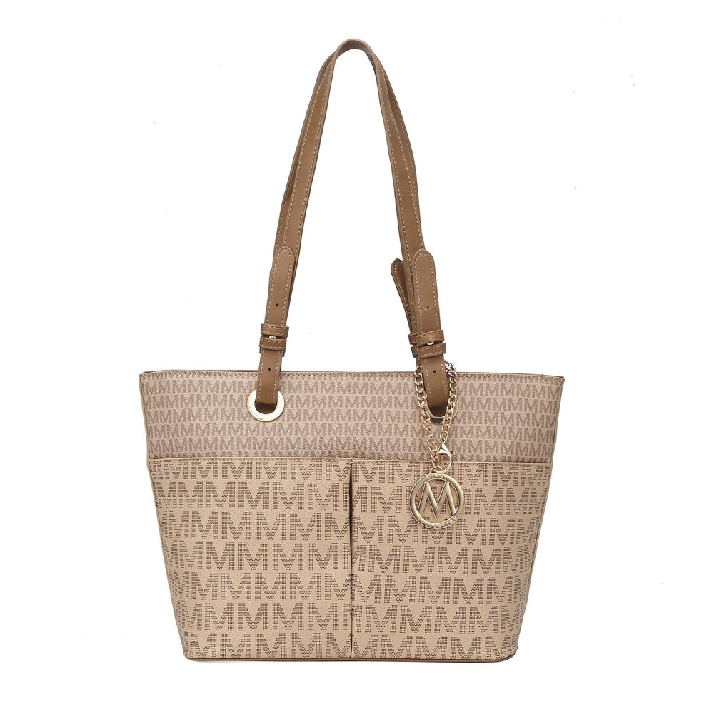 MKFCollection Lori Signature Tote Bag - Vegan Leather Designer Handbag Image 2