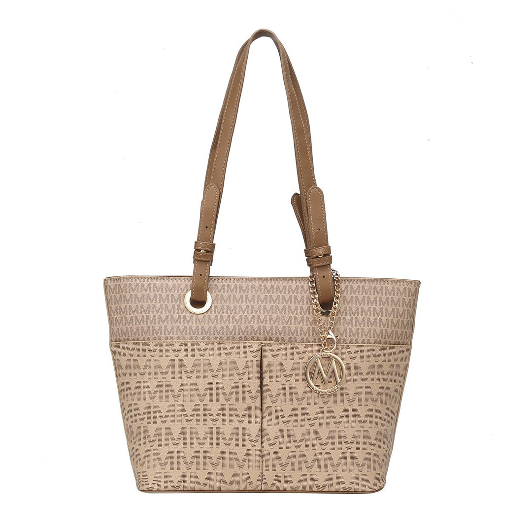 MKFCollection Lori Signature Tote Bag - Vegan Leather Designer Handbag Image 1