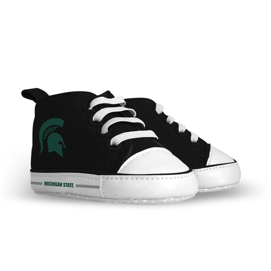 Michigan State Spartans Baby Shoes High Top Pre-Walkers Soft Fabric Grippers Image 1