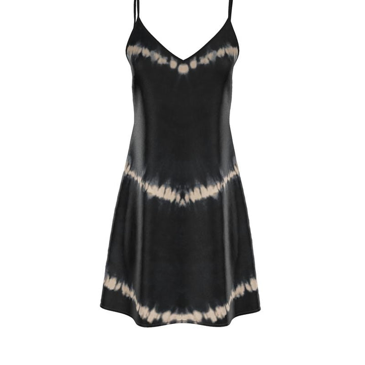 Vela Silk Dress in Black Shibori Image 3