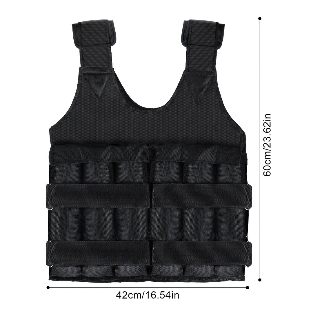 Weighted Vest with Fastener Tape 110lb Max Load Weighted Vest with Thickened Shoulder Pads Fitness Exercise Steel Plate Image 7