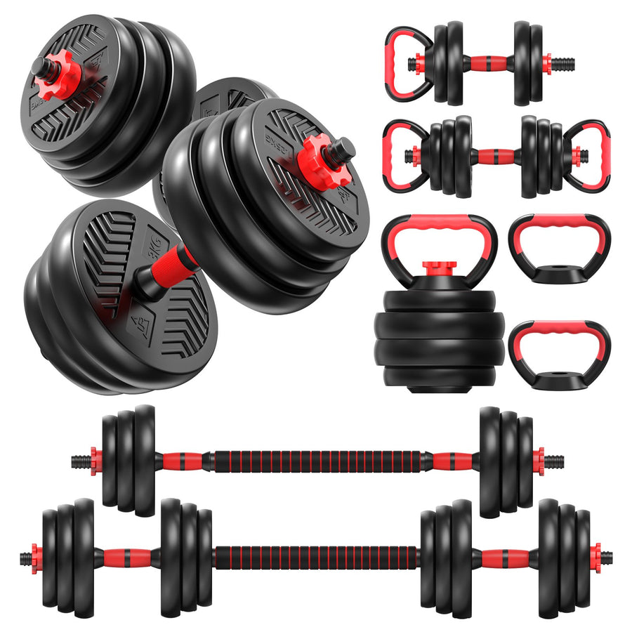 4 in 1 Adjustable Weight Dumbbell Set Home Gym Equipment with Dumbbell Barbell Kettlebell Push-Up Modes for Total Body Image 1