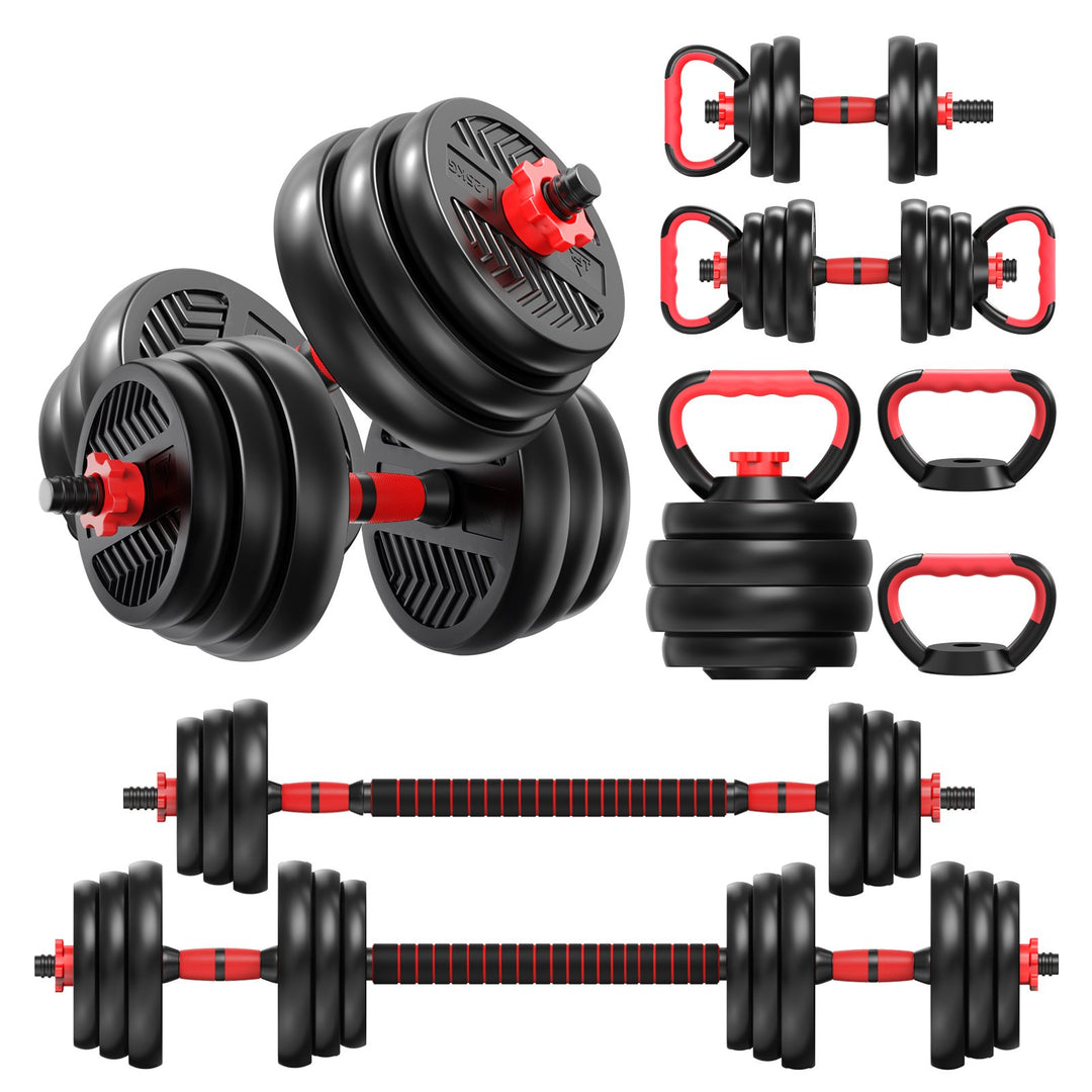 4 in 1 Adjustable Weight Dumbbell Set Home Gym Equipment with Dumbbell Barbell Kettlebell Push-Up Modes for Total Body Image 4