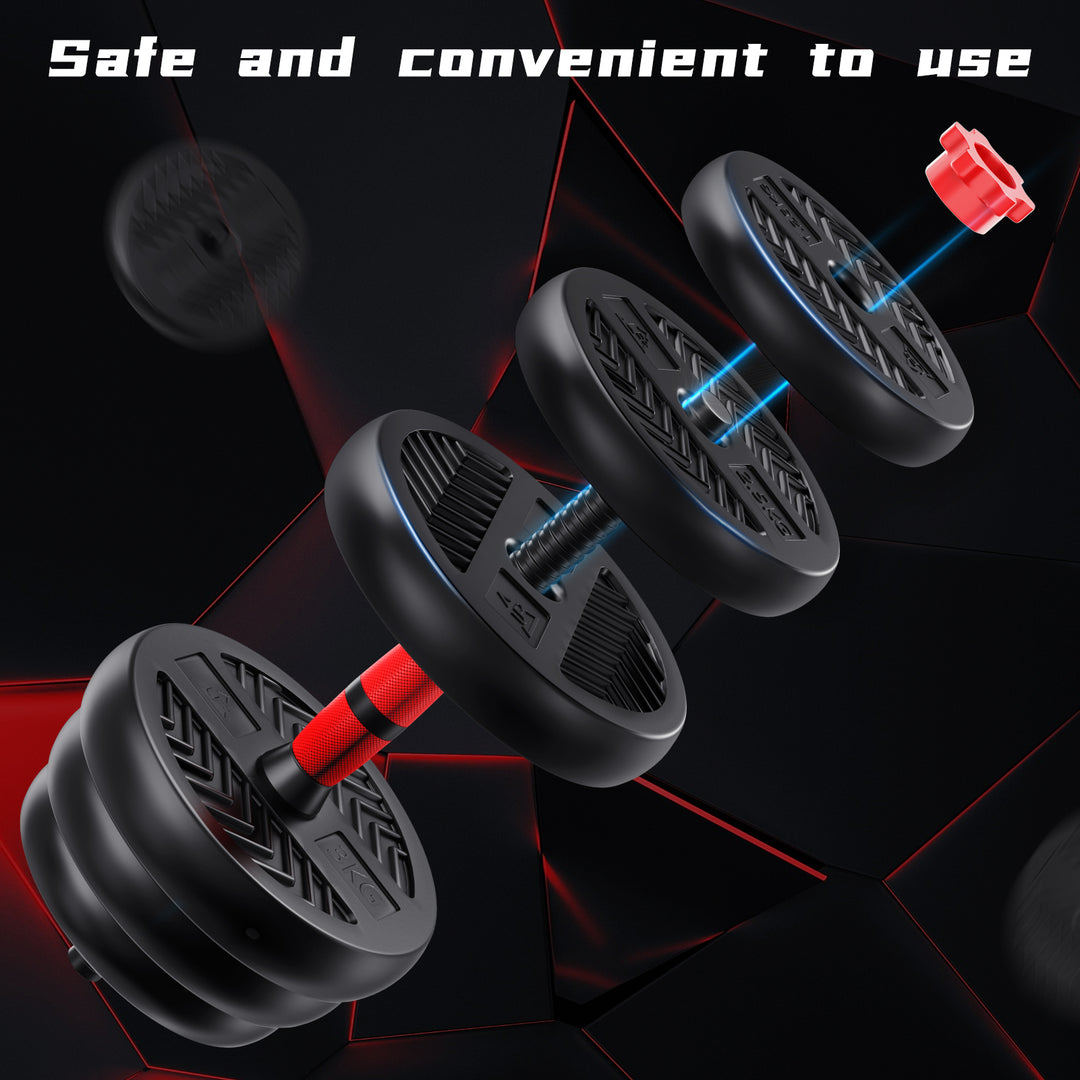 4 in 1 Adjustable Weight Dumbbell Set Home Gym Equipment with Dumbbell Barbell Kettlebell Push-Up Modes for Total Body Image 7