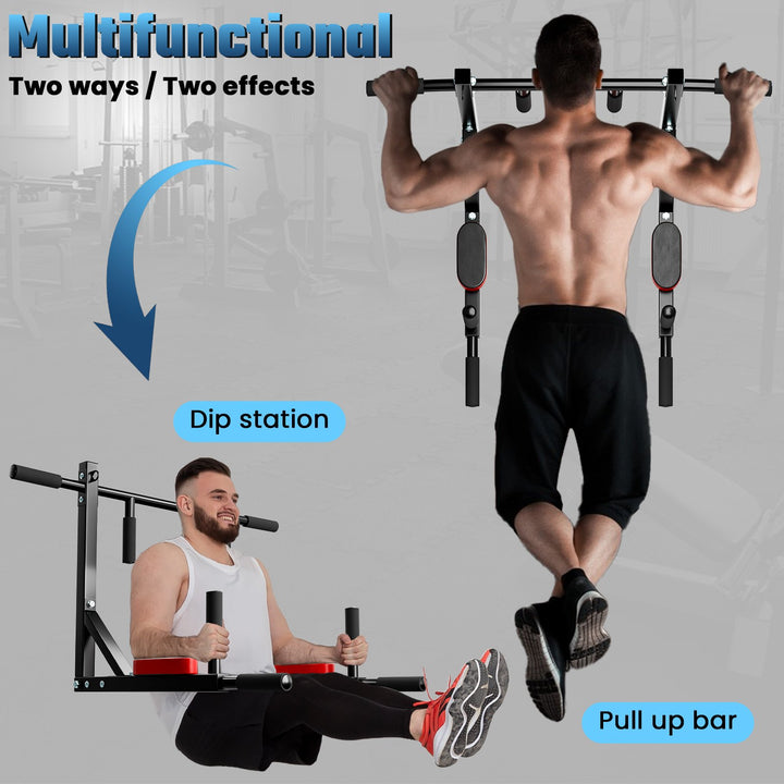 Wall Mounted Pull Up Bar Dip Station Heavy Duty Pull-up Chin Up Bar Wall Punching Household Indoor Fitness Equipment Image 4