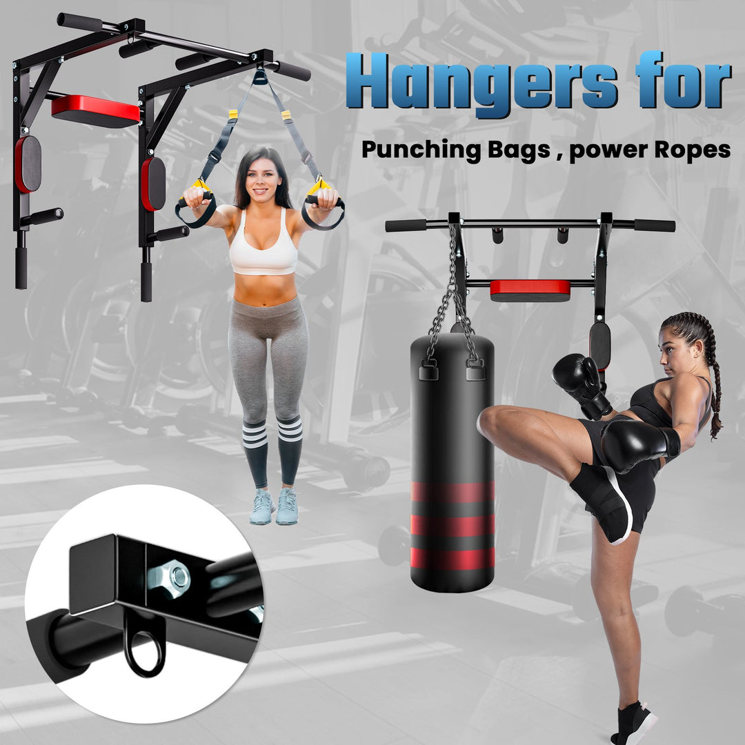 Wall Mounted Pull Up Bar Dip Station Heavy Duty Pull-up Chin Up Bar Wall Punching Household Indoor Fitness Equipment Image 7