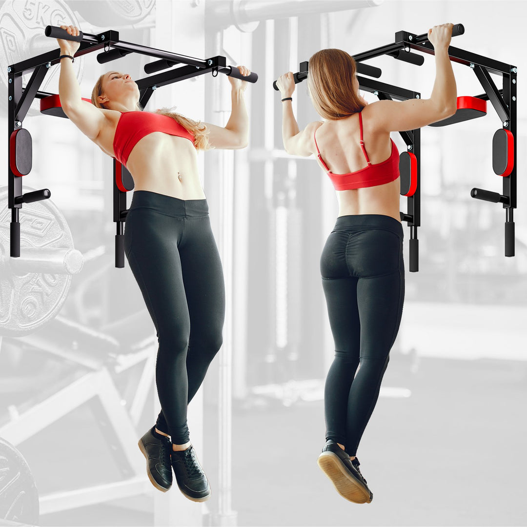 Wall Mounted Pull Up Bar Dip Station Heavy Duty Pull-up Chin Up Bar Wall Punching Household Indoor Fitness Equipment Image 9