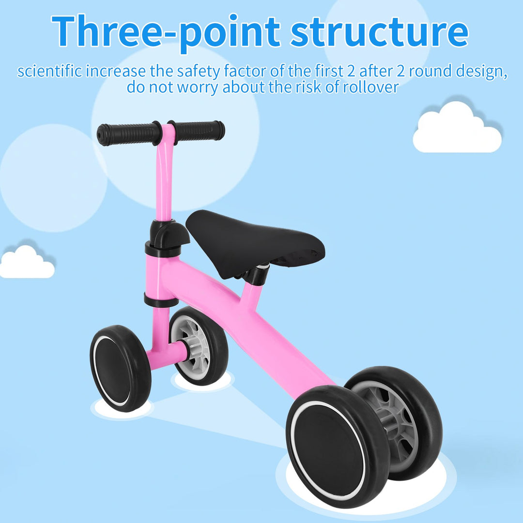 Baby Balance Bike for 1-3 Years Old Riding Toys No Pedal 4 Wheels Baby Walker with Adjustable Seat Handlebar Infant Image 6