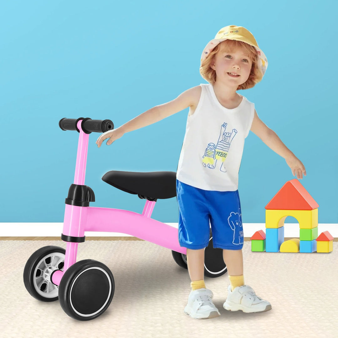 Baby Balance Bike for 1-3 Years Old Riding Toys No Pedal 4 Wheels Baby Walker with Adjustable Seat Handlebar Infant Image 7