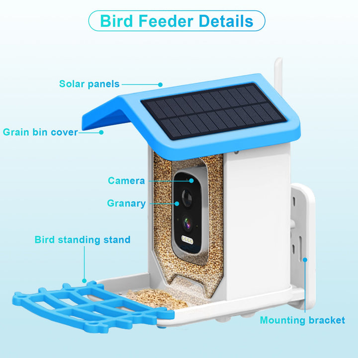 Automatic Bird Feeder Smart Bird Feeder with Camera Hummingbird Feeder with Solar Powered Wireless Outdoor Bird Feeder Image 7