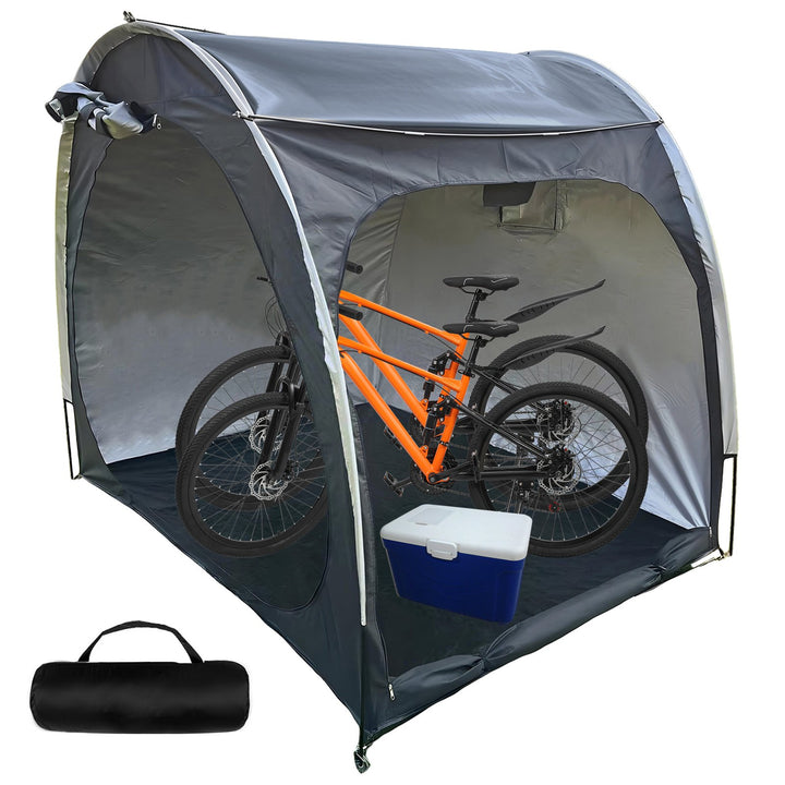 Outdoor Bicycle Storage Tent Accommodate 2-4 Bicycles Sun Protection Waterproof Anti-UV Bike Protective Canopy Quick Image 1