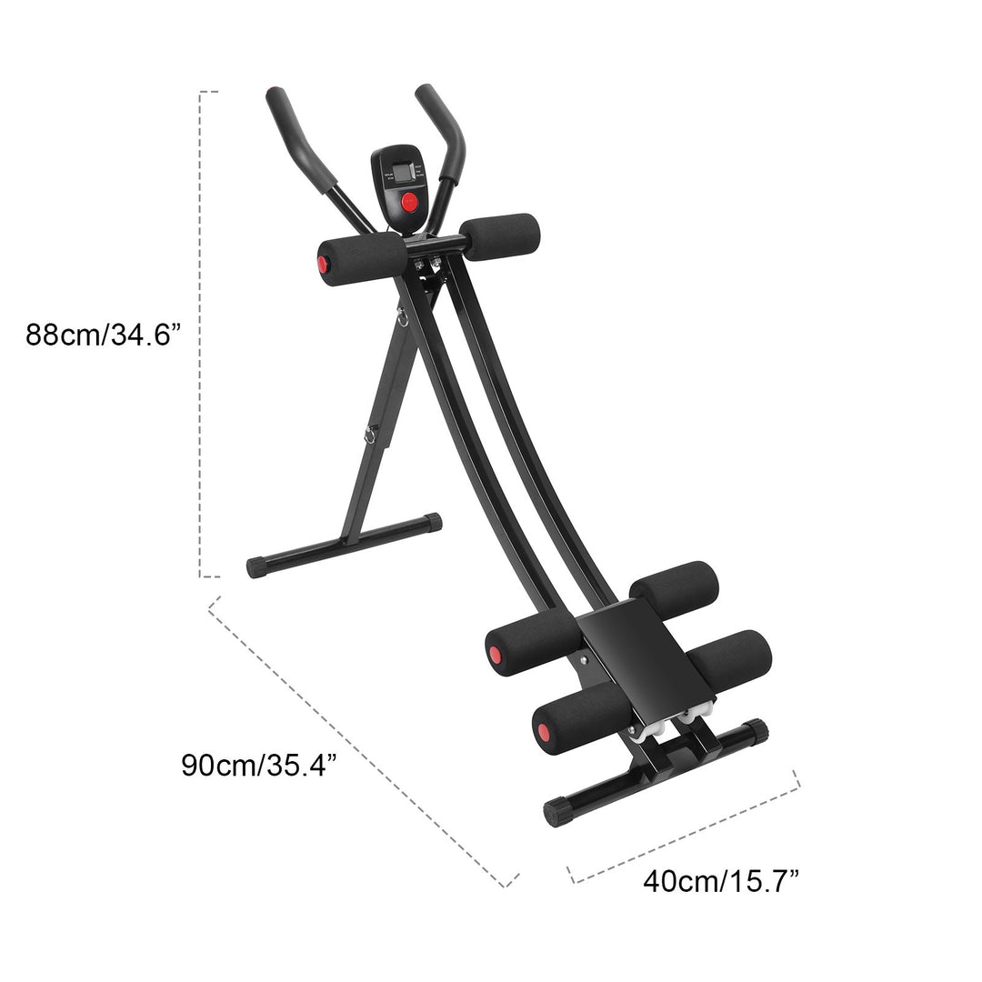 Collapsible Abdominal Machine with LCD Display 150kg Load Home Gym Ab Trainer Machine with Ergonomic Handle Waist Image 6