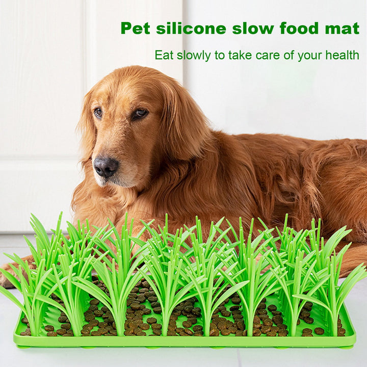 Silicone Grass Mat Slow Feeding Mat Silicone Grass Snuffle Feeding Mat for Indoor Cats Dog Feeding Mat Interactive Toy Image 1