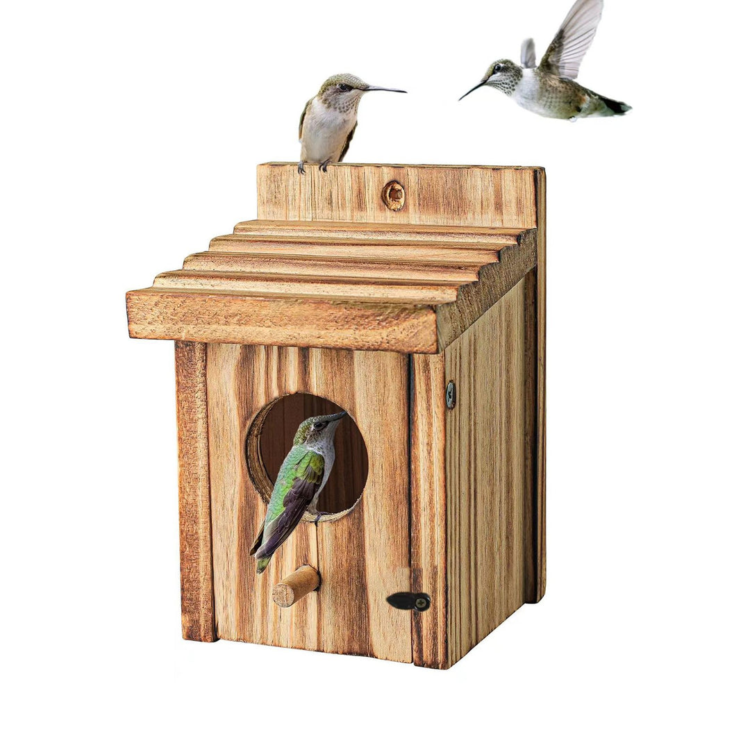 Bird Nest Box Waterproof Wooden Bird Nest Chickadee Nesting Box Bird House Outdoor Bluebird Box for Wrens Swallows Image 4