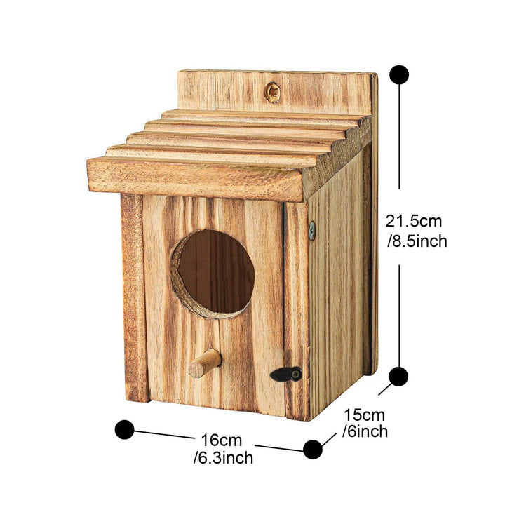 Bird Nest Box Waterproof Wooden Bird Nest Chickadee Nesting Box Bird House Outdoor Bluebird Box for Wrens Swallows Image 6