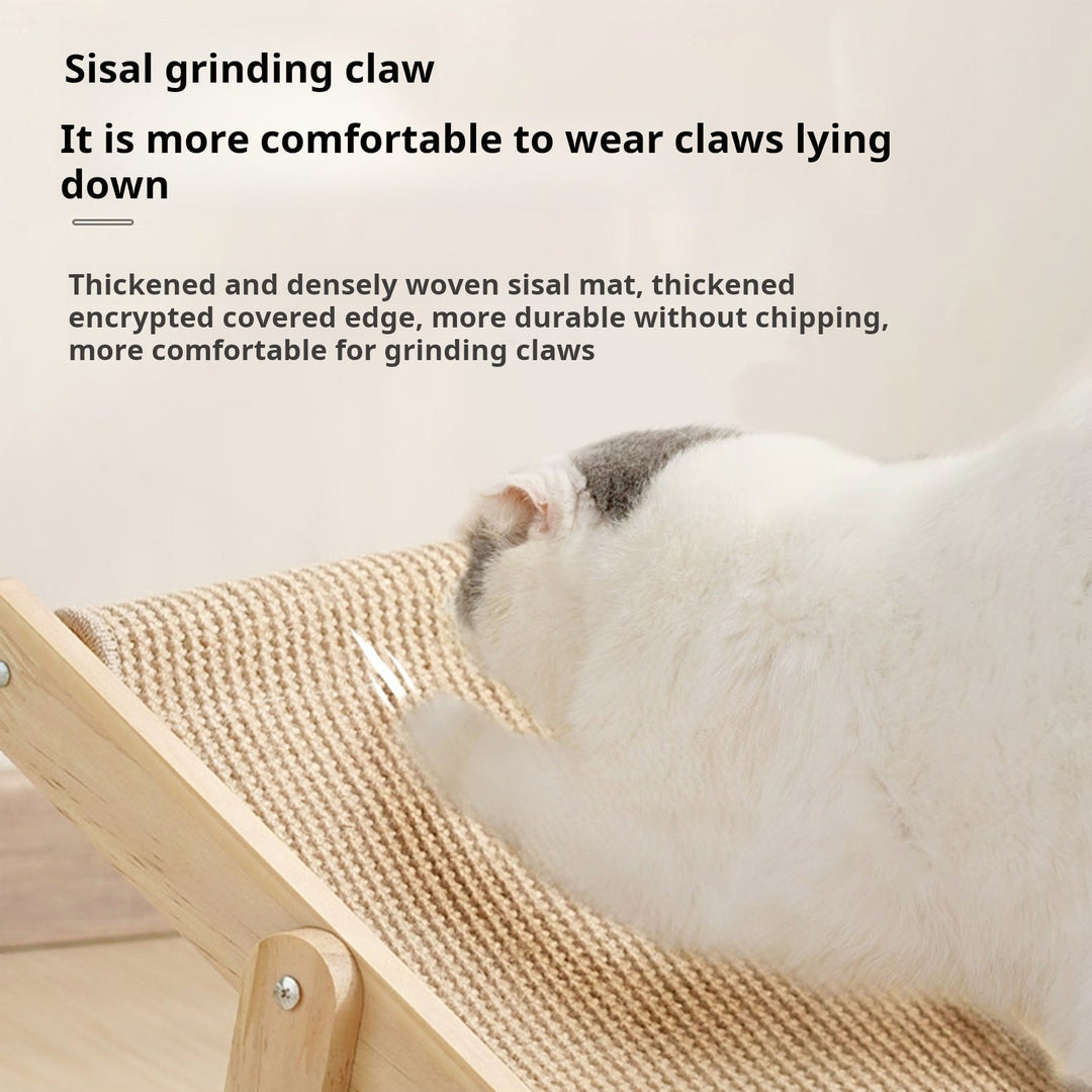 Cat Sisal Lounger Scratching Mat Adjustable Cat Hammock Pet Cozy Chair Thickened Cat Recliner Holds Up to 44lbs Image 4